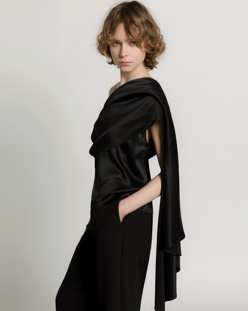 Straight-leg trousers in Enver satin