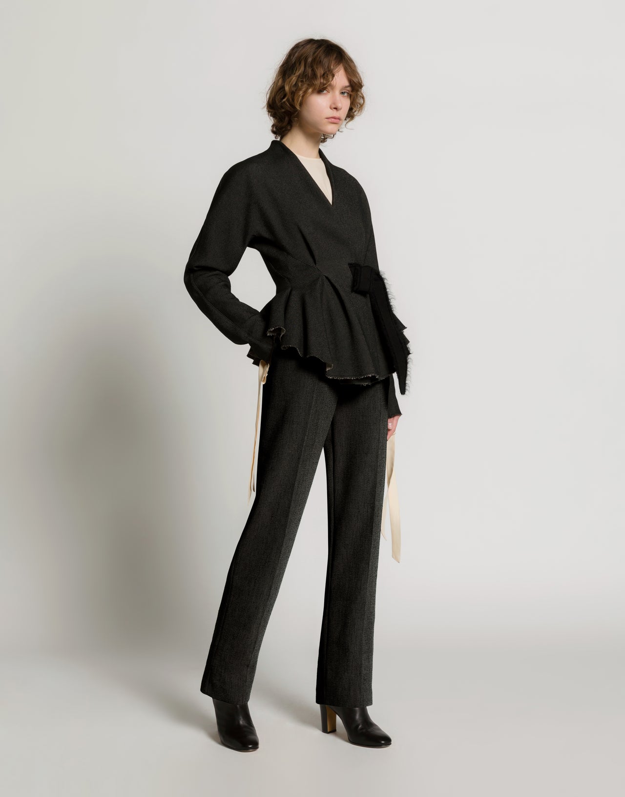 Pantalón recto en viscosa elástica Gris Alberta Ferretti Boutique Online 2