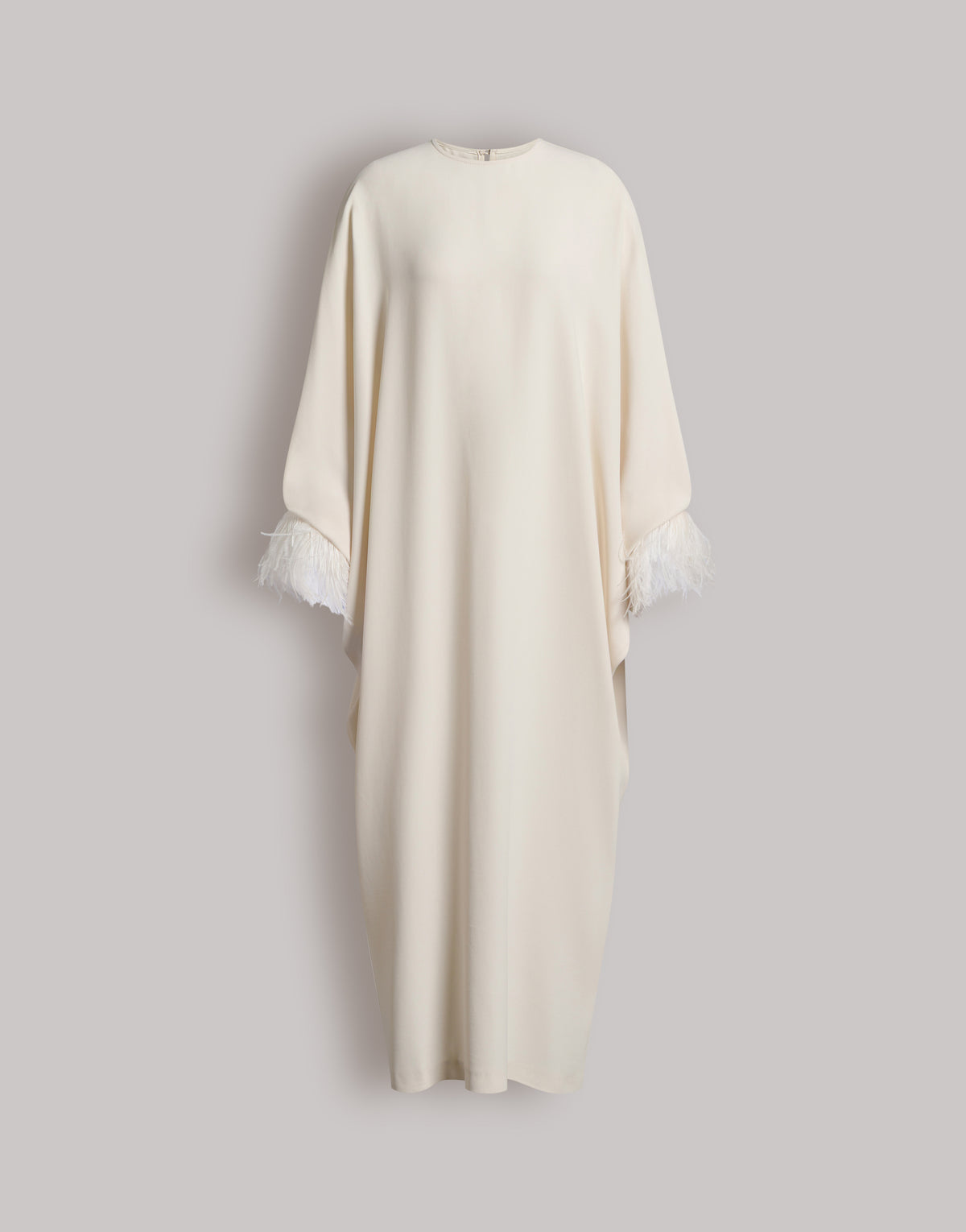 Abito in enver satin con piume Bianco Alberta Ferretti Boutique Online 1