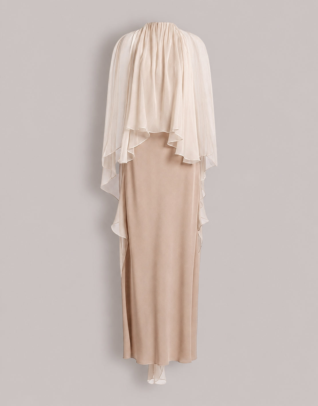 Abendkleid aus Enver-Satin mit Chiffon-Cape Pink Alberta Ferretti Boutique Online 1