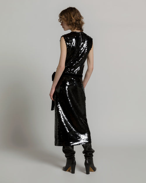 Vestido midi de lentejuelas
