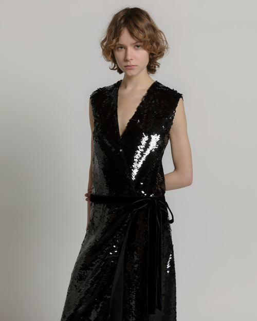 Vestido midi de lentejuelas