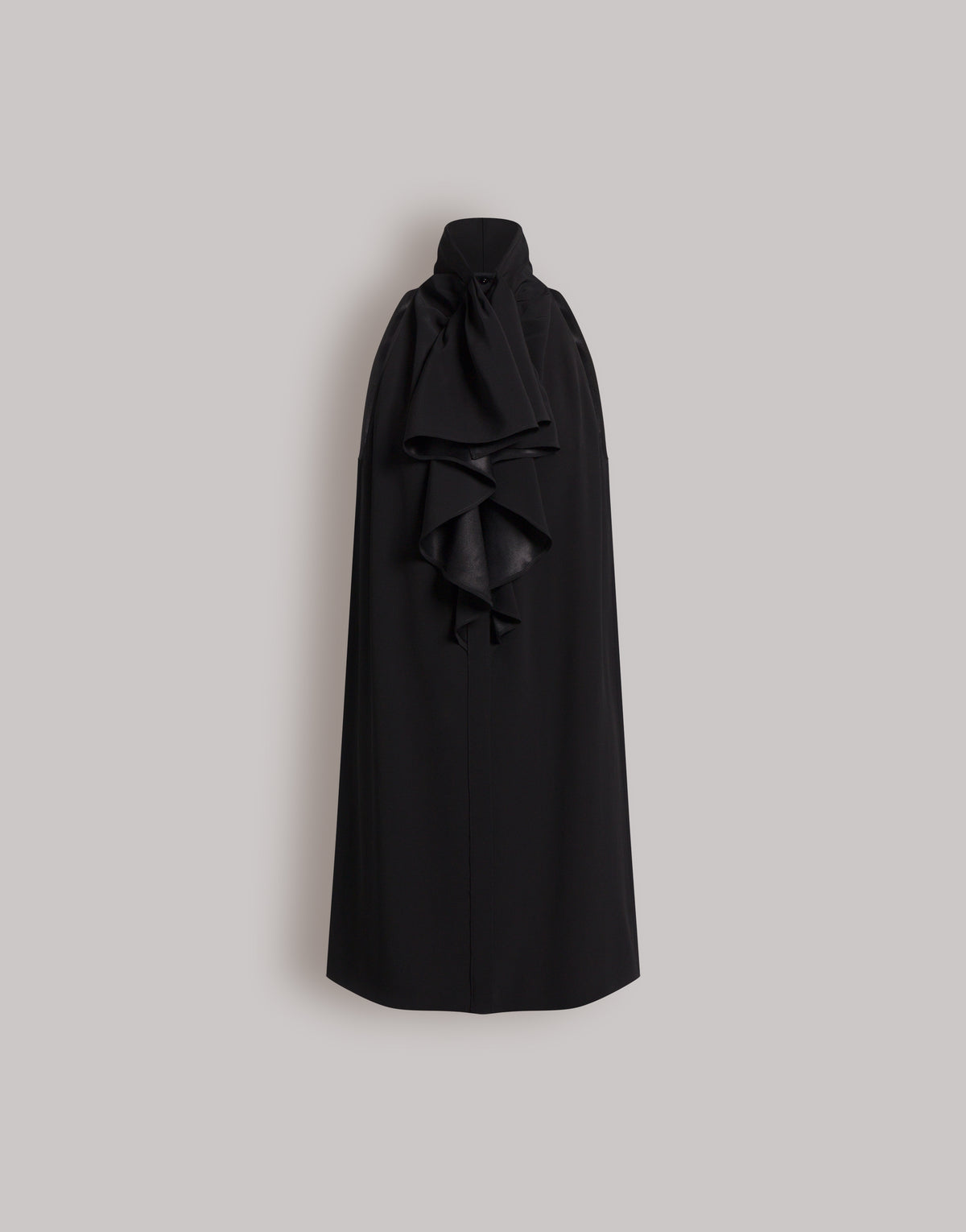 Kurzes Enver-Satin-Kleid mit Frontrüschen Schwarz Alberta Ferretti Boutique Online 4