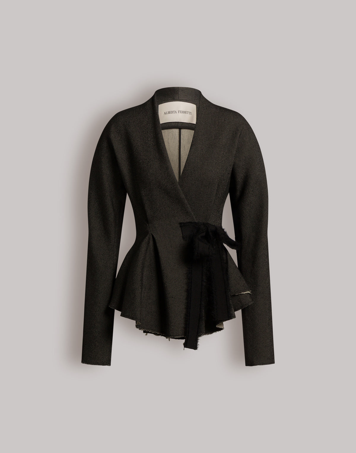 Fitted jacket with bow 灰色 Alberta Ferretti Boutique Online 1