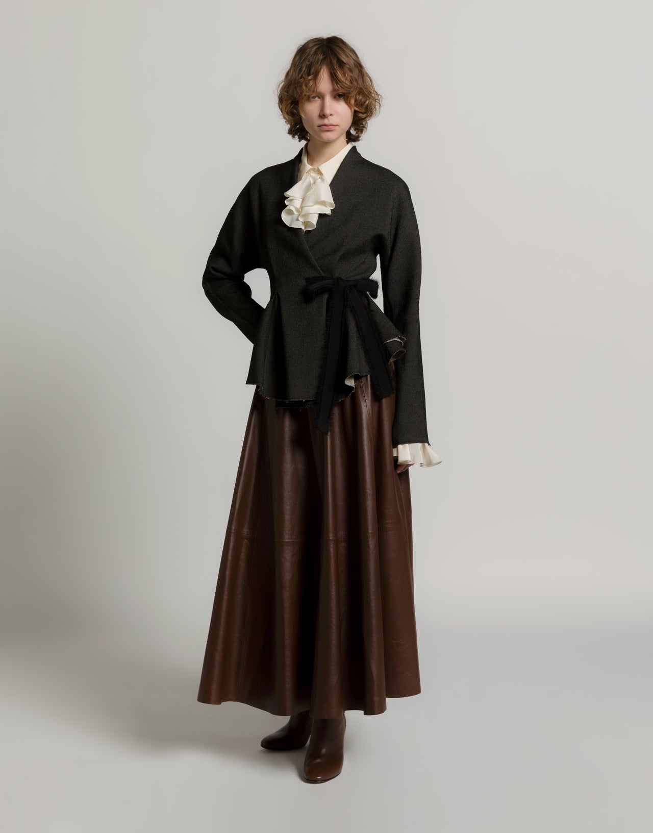 Fitted jacket with bow 灰色 Alberta Ferretti Boutique Online 2