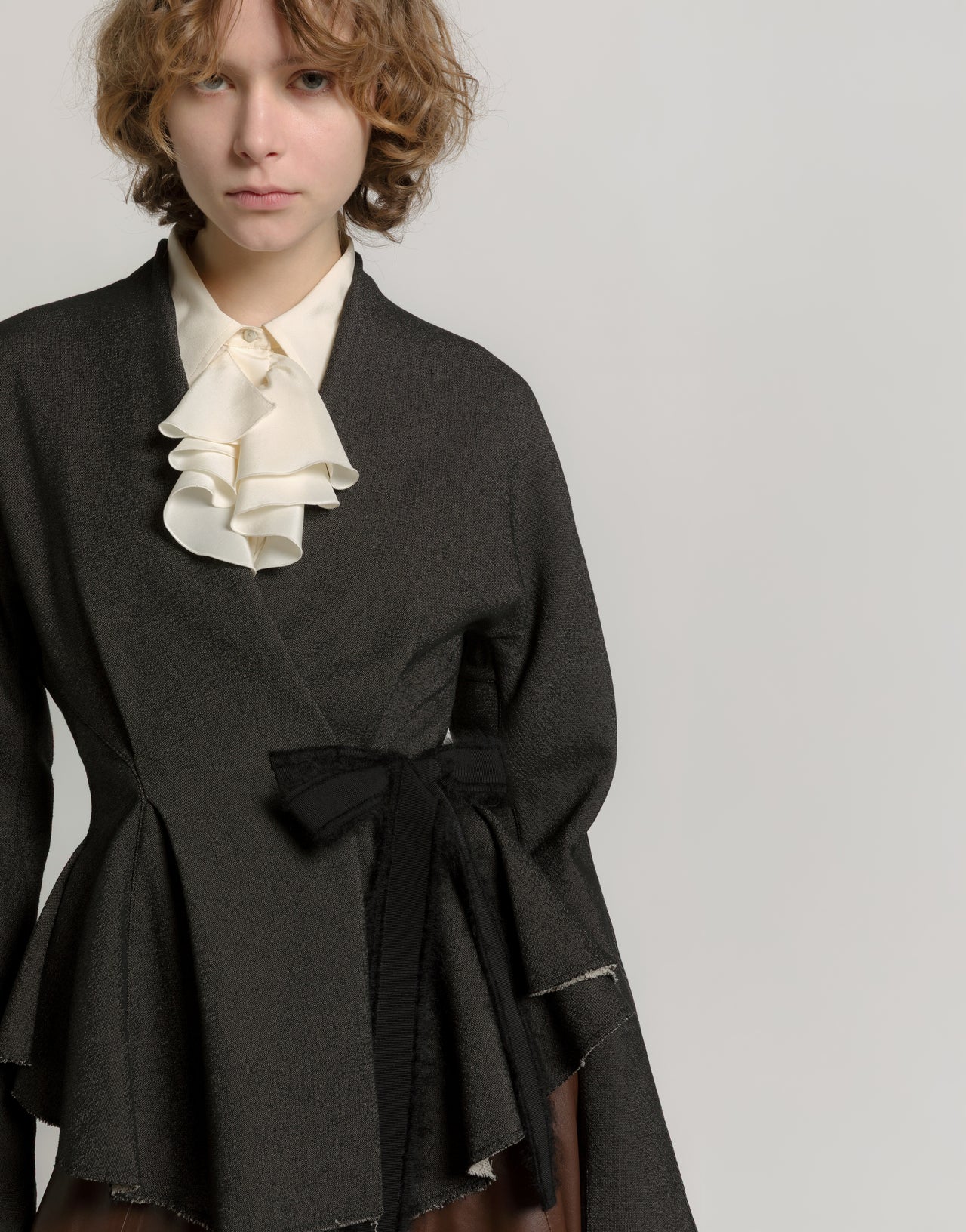 Fitted jacket with bow 灰色 Alberta Ferretti Boutique Online 4