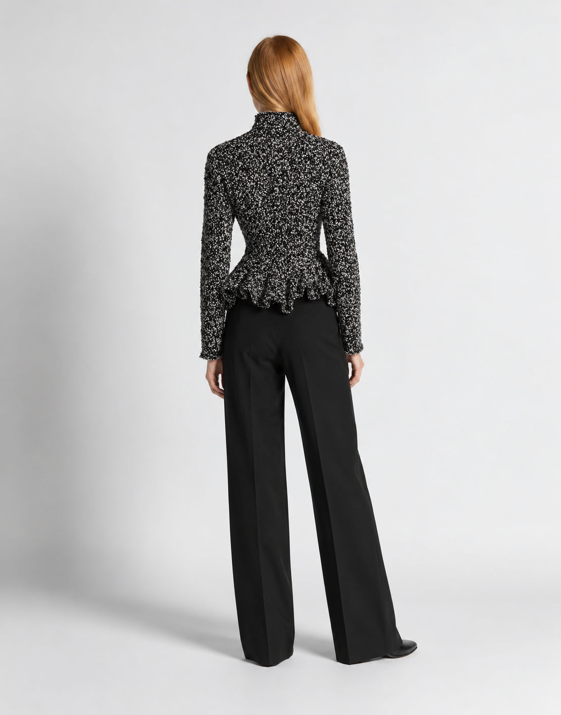 Fitted Bouclé Jacket Black Alberta Ferretti Boutique Online 3
