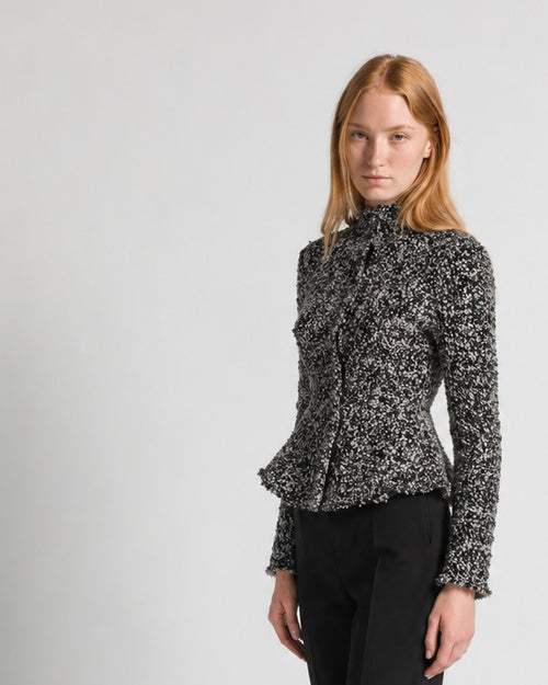 Fitted Bouclé Jacket Black Alberta Ferretti Boutique Online 0