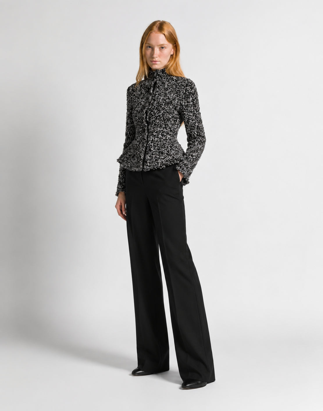 Fitted Bouclé Jacket Black Alberta Ferretti Boutique Online 2