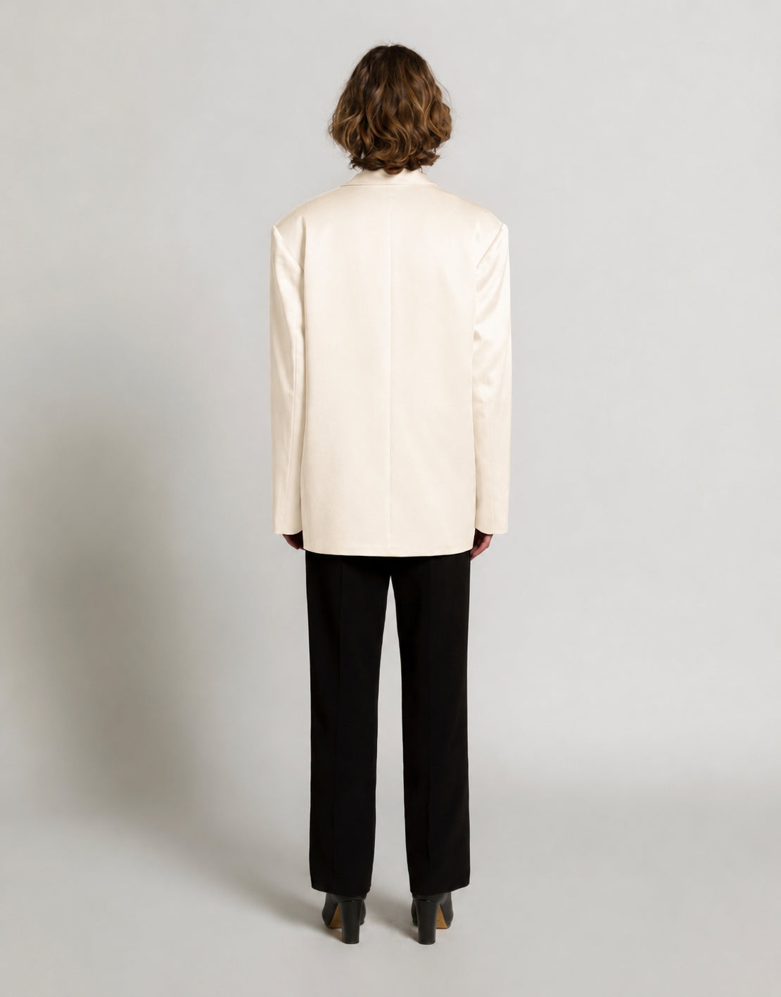 Enver satin double-breasted jacket 白色 Alberta Ferretti Boutique Online 3