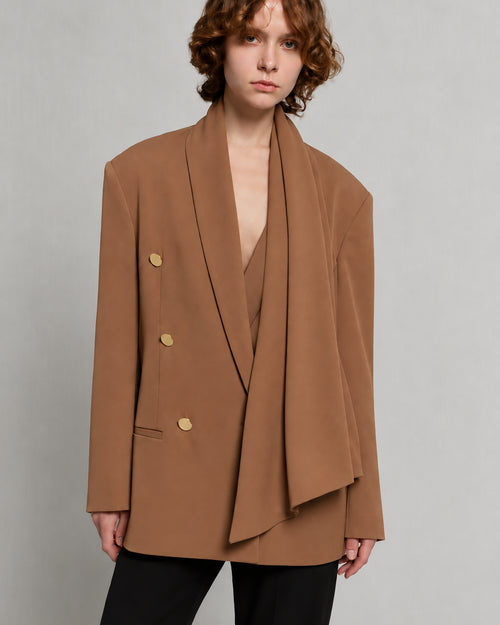 Enver satin double-breasted jacket