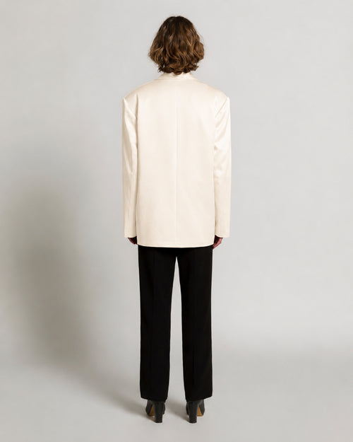 Enver satin double-breasted jacket