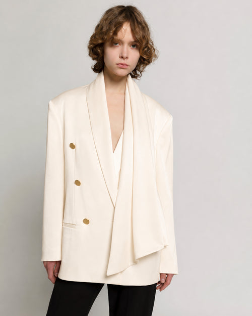 Enver satin double-breasted jacket
