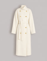 Double-Breasted Wool and Cashmere Double Cloth Long Coat