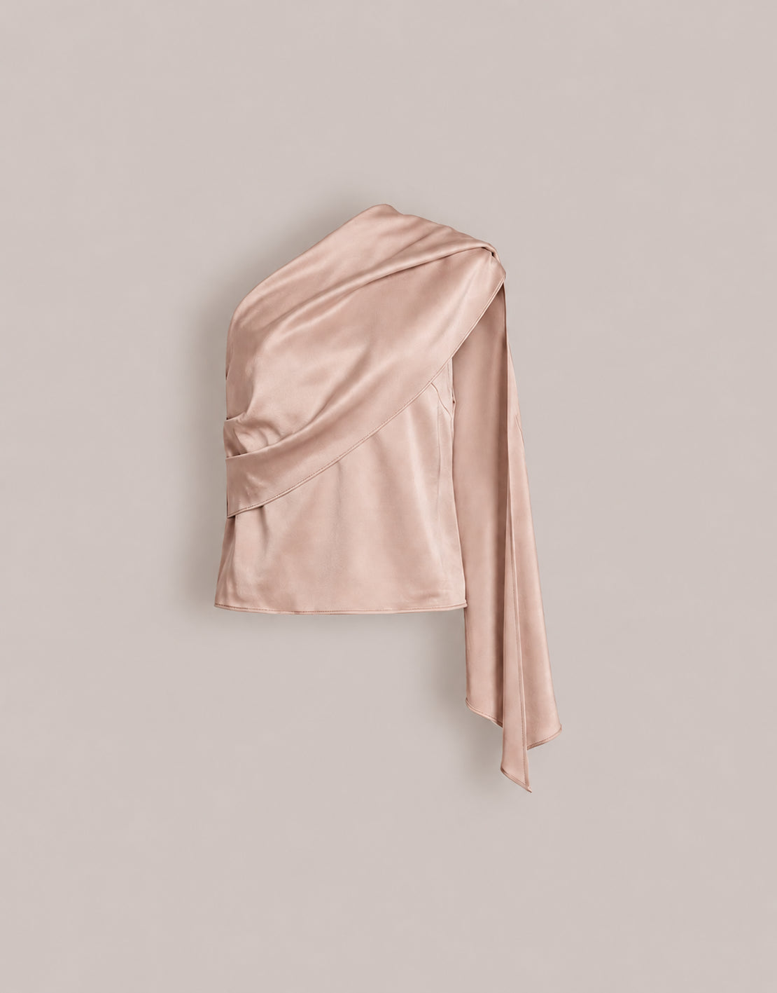Satin one-shoulder top with drape Pink Alberta Ferretti Boutique Online 1