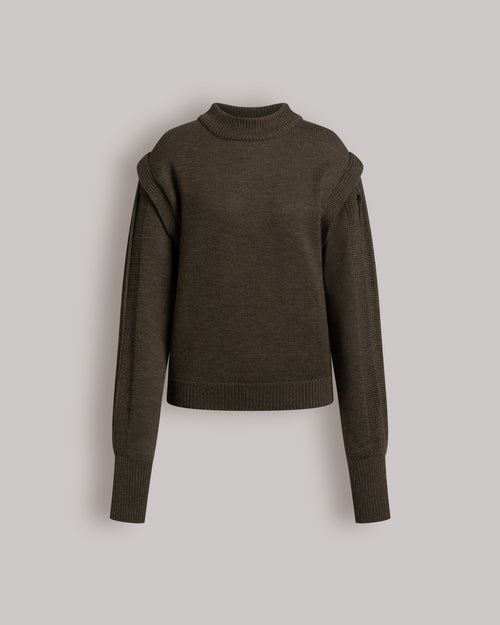 Extrafine merino wool sweater with sleeve cutouts Green Alberta Ferretti Boutique Online 0