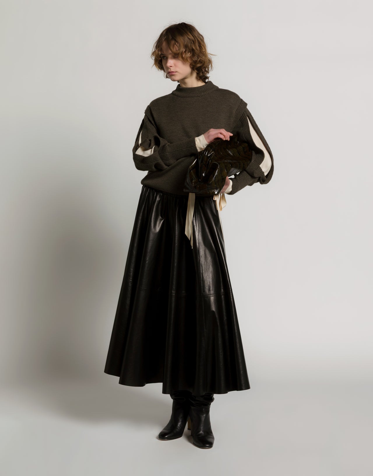 Extrafine merino wool sweater with sleeve cutouts Green Alberta Ferretti Boutique Online 2
