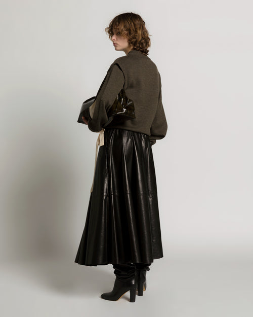 Extrafine merino wool sweater with sleeve cutouts