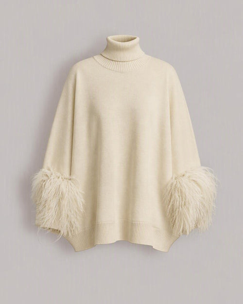 Pull en laine mérinos extrafine avec plumes  白色 Alberta Ferretti Boutique Online 0