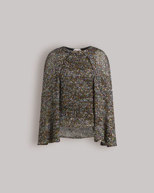 Sequined cape-style top Silver Alberta Ferretti Boutique Online 0