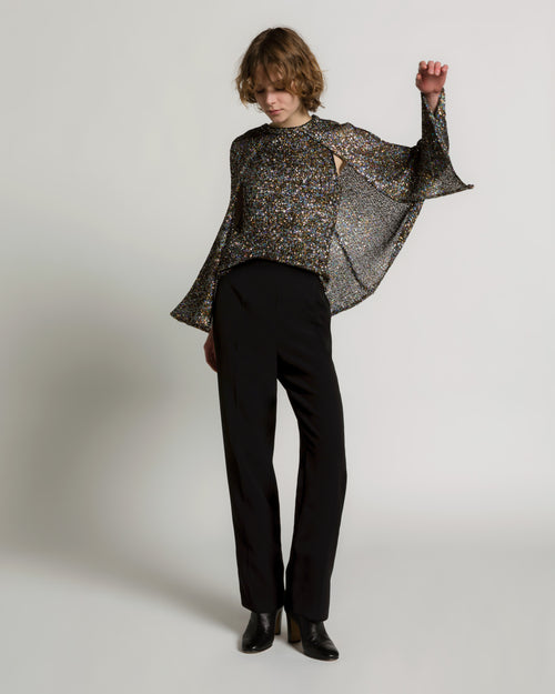 Sequined cape-style top Silver Alberta Ferretti Boutique Online 1