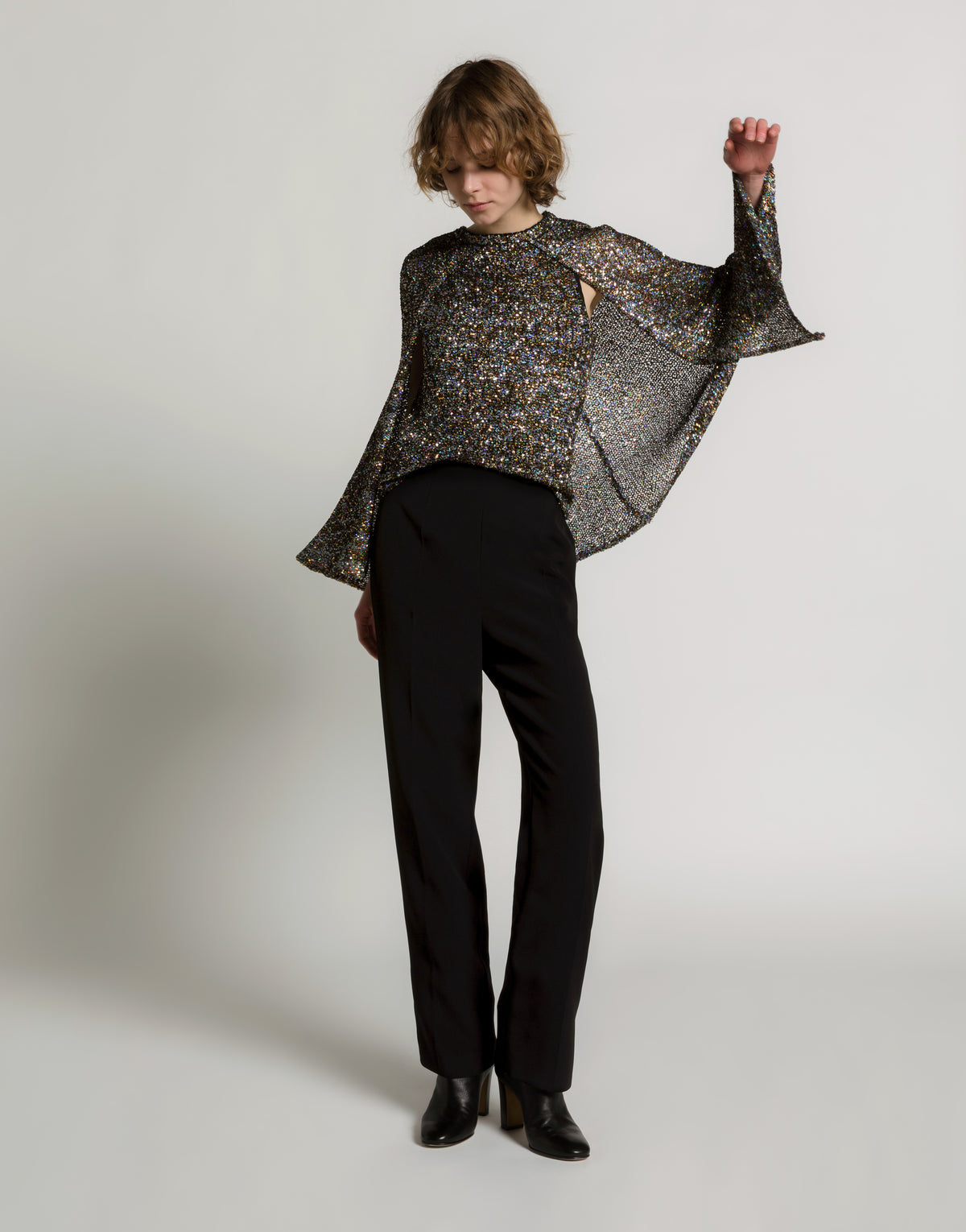 Cape-Top aus multicoloren Pailletten Silber Alberta Ferretti Boutique Online 2