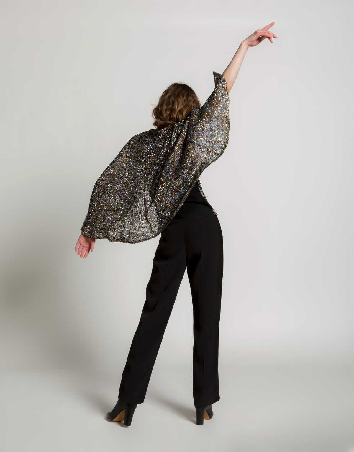 Cape-Top aus multicoloren Pailletten Silber Alberta Ferretti Boutique Online 3