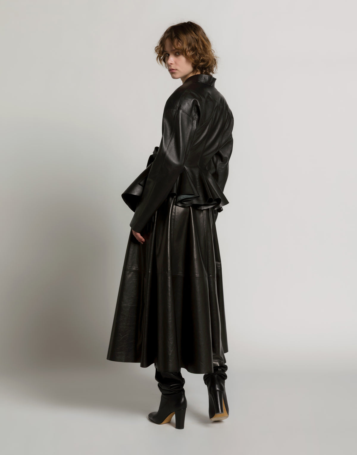 Leather jacket with bow closure Black Alberta Ferretti Boutique Online 3