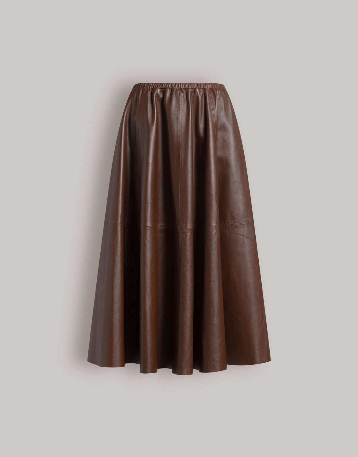 Gonna ampia in morbida pelle Marrone Alberta Ferretti Boutique Online 1
