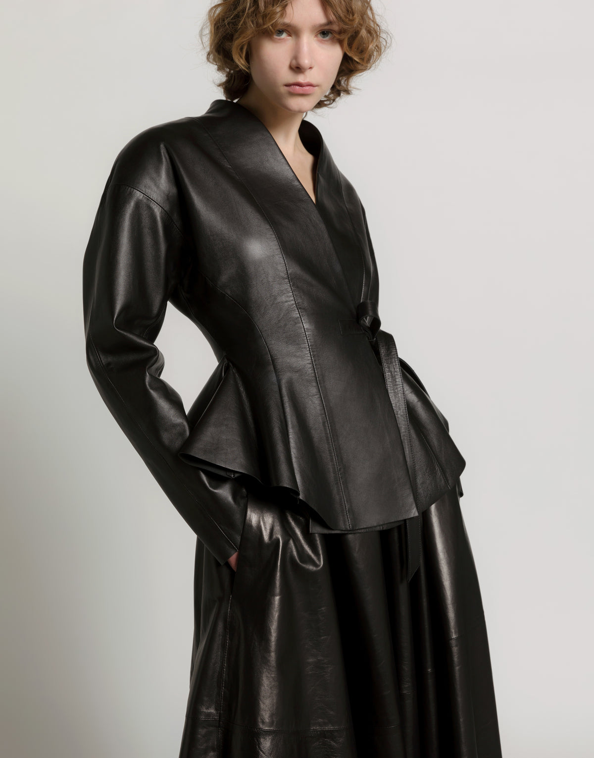 Wide soft leather skirt Black Alberta Ferretti Boutique Online 4