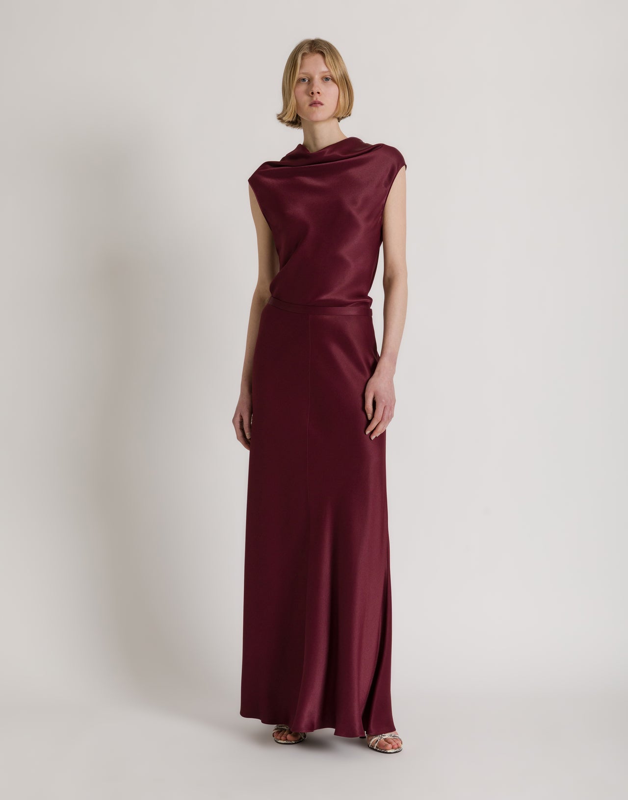 Falda de raso brillante Rojo Alberta Ferretti Boutique Online 2