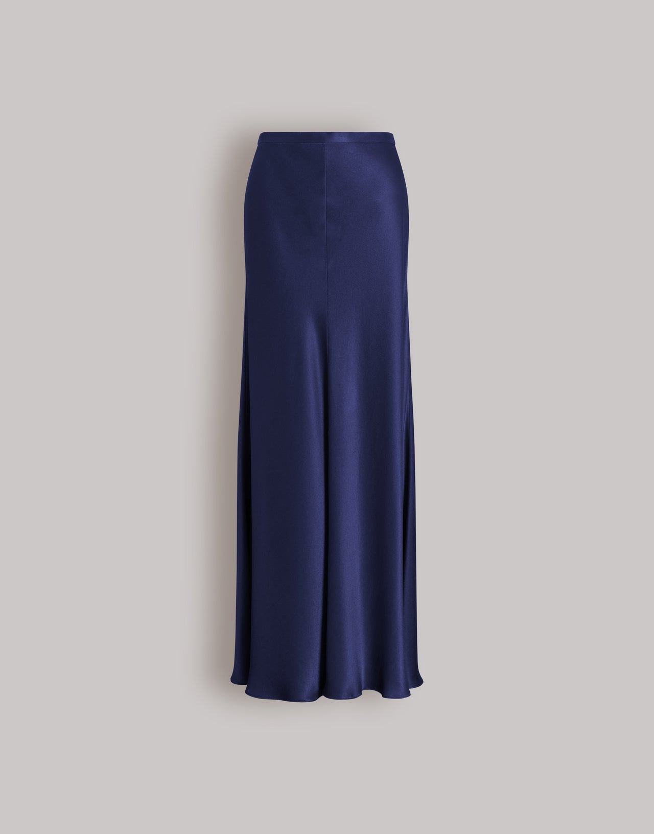 Gonna lunga in raso lucido Blu Alberta Ferretti Boutique Online 1