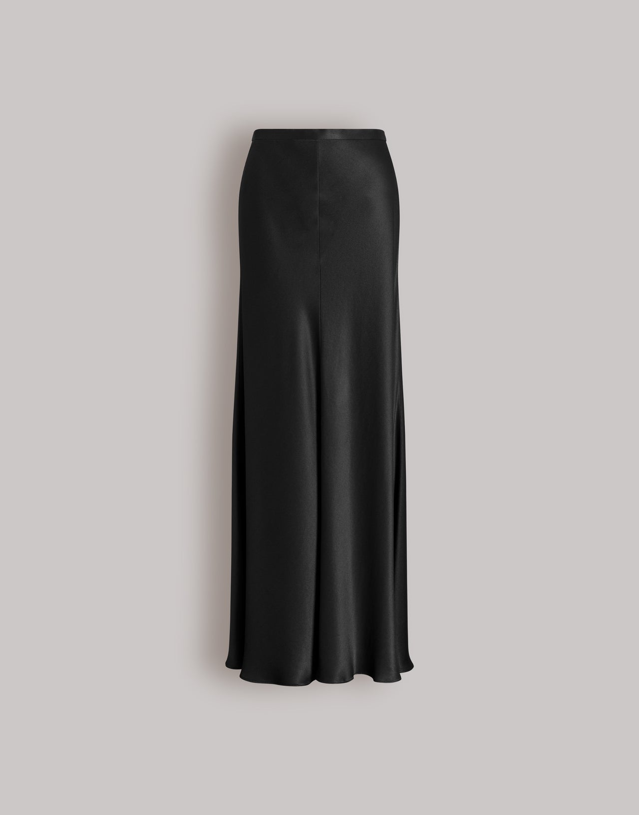 Gonna lunga in raso lucido Nero Alberta Ferretti Boutique Online 1