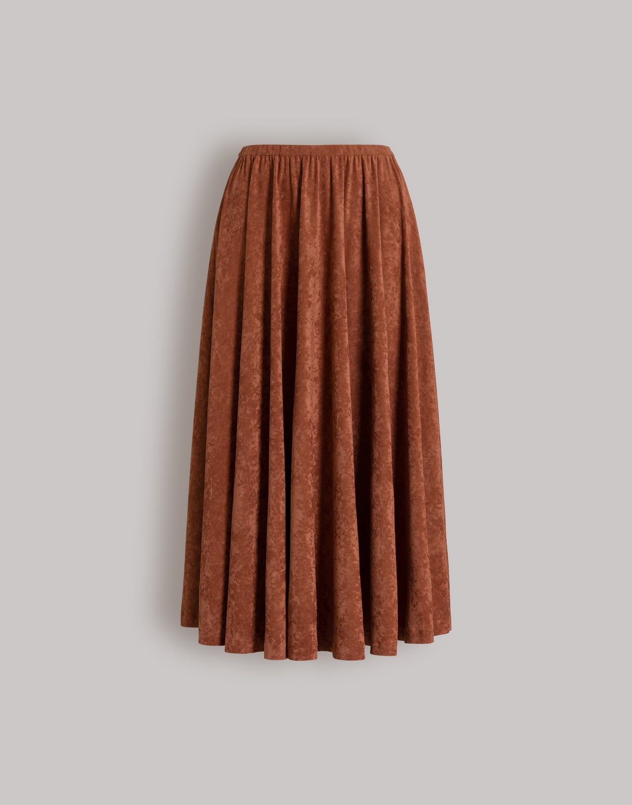 Jupe midi plissée en velours léger Marron Alberta Ferretti Boutique Online 1