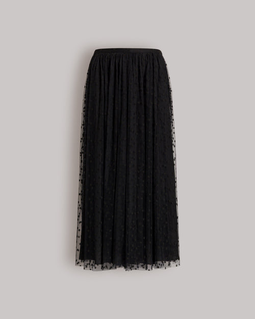 Polka-dot tulle midi skirt Black Alberta Ferretti Boutique Online 0