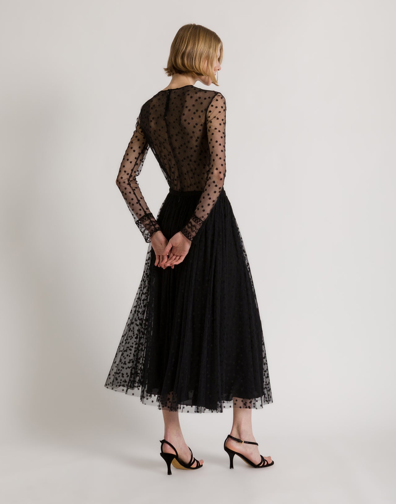 Polka-dot tulle midi skirt Black Alberta Ferretti Boutique Online 3