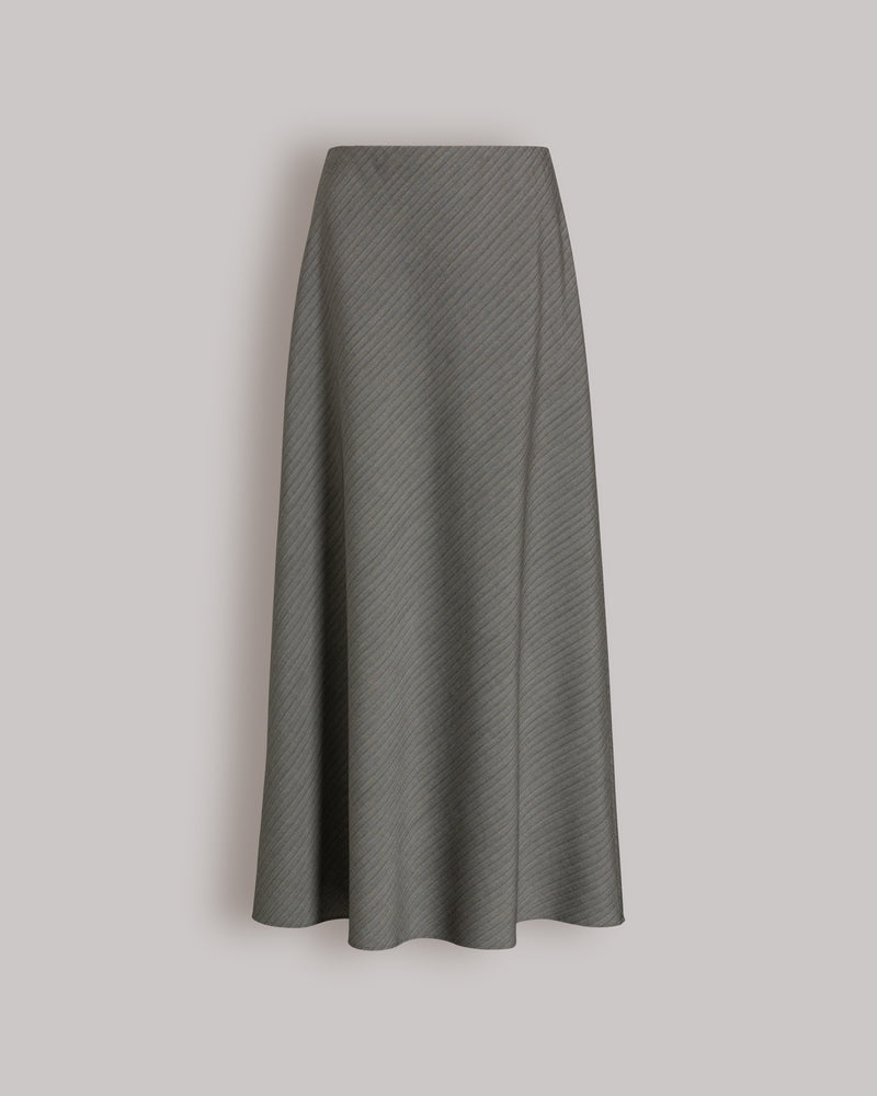 Grauer ausgestellter Rock mit Fischgrätmuster Grau Alberta Ferretti Boutique Online 0