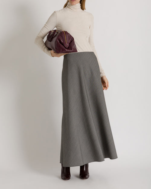 Grey A-line skirt with herringbone weave Grey Alberta Ferretti Boutique Online 1