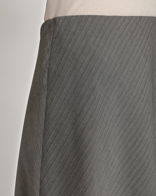 Grey A-line skirt with herringbone weave