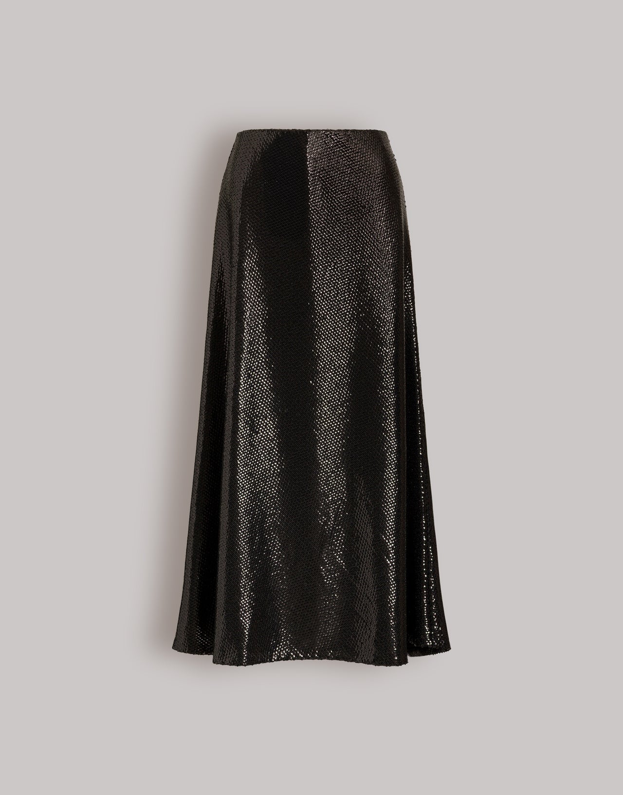 Flared black sequin midi skirt Black Alberta Ferretti Boutique Online 1