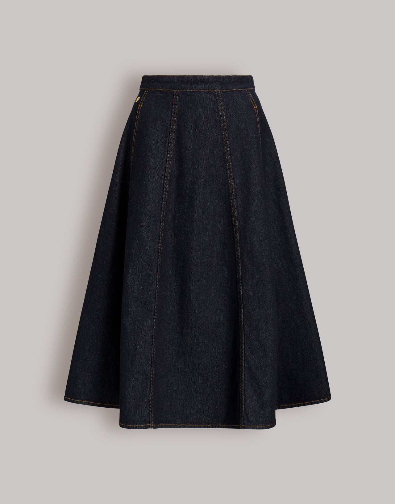 Falda midi de denim con logo AF Azul Alberta Ferretti Boutique Online 1