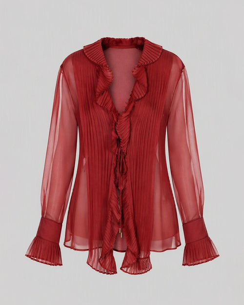 Silk chiffon blouse Red Alberta Ferretti Boutique Online 0