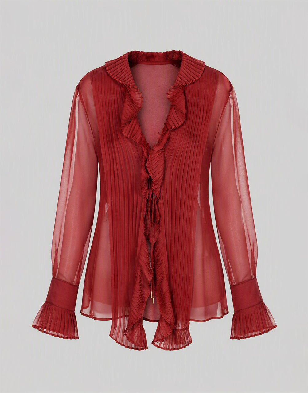 Chemisier en mousseline de soie Rouge Alberta Ferretti Boutique Online 1