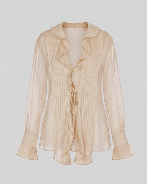 Silk chiffon blouse Beige Alberta Ferretti Boutique Online 0