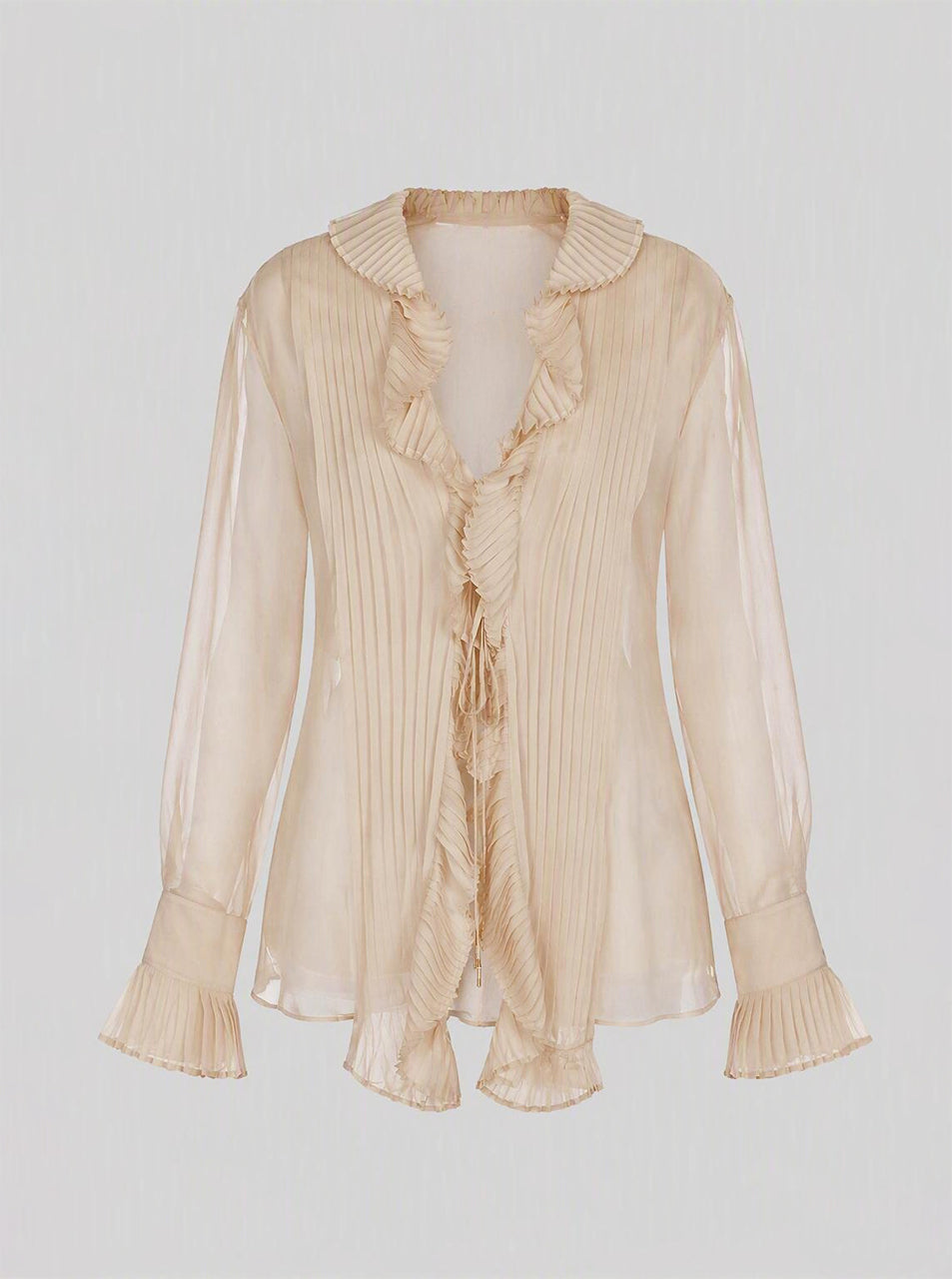 Chemisier en mousseline de soie Beige Alberta Ferretti Boutique Online 1