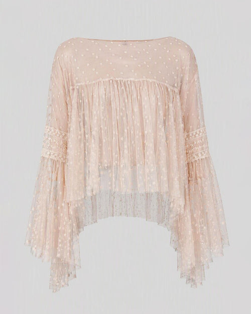 Dotted tulle blouse Pink Alberta Ferretti Boutique Online 0