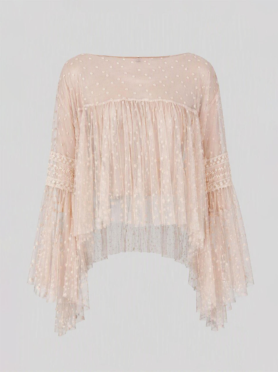 Chemisier en tulle à pois Rose Alberta Ferretti Boutique Online 1