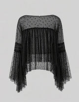 Blusa de tul de topos: