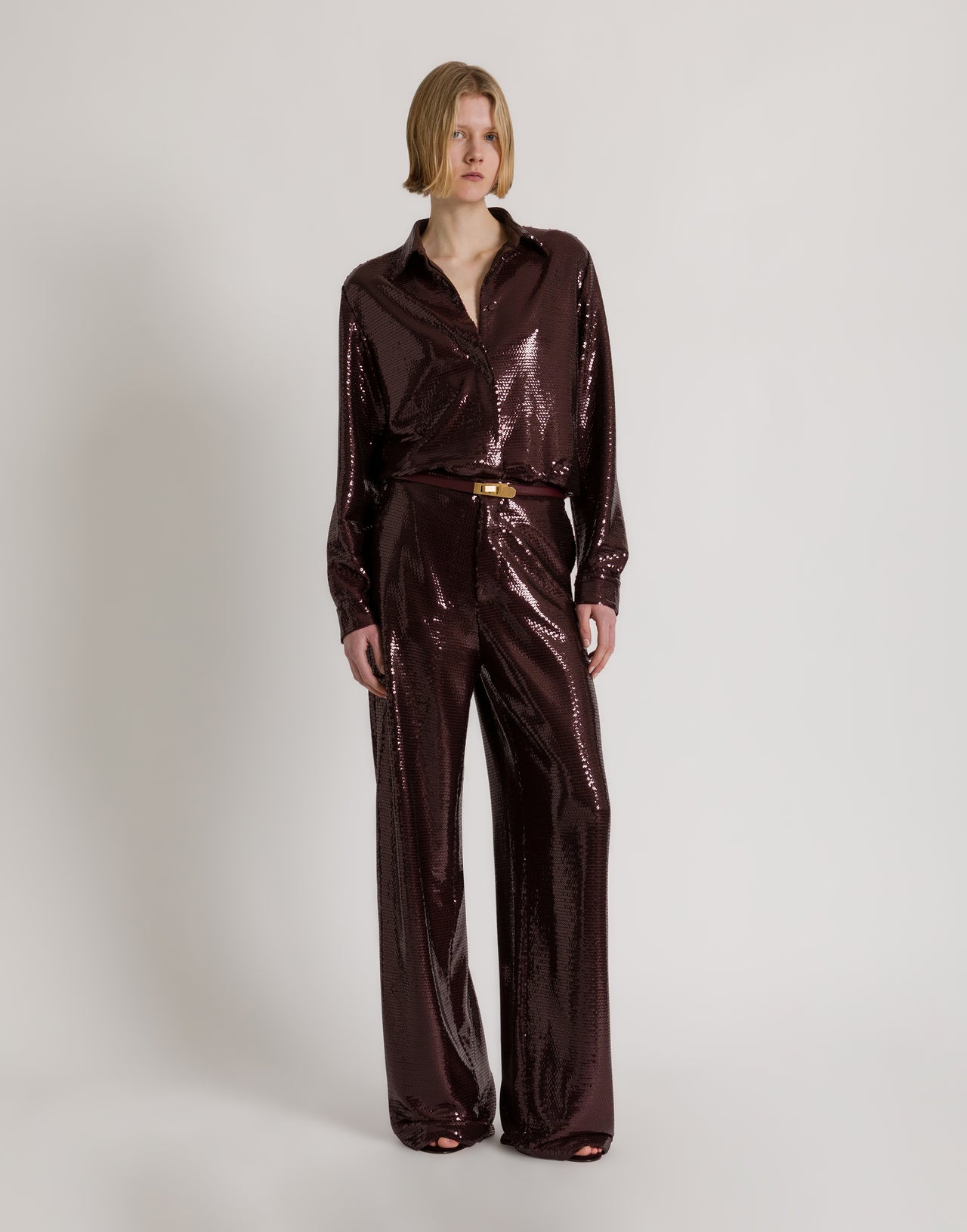 Glossy sequin shirt ブラウン Alberta Ferretti Boutique Online 2