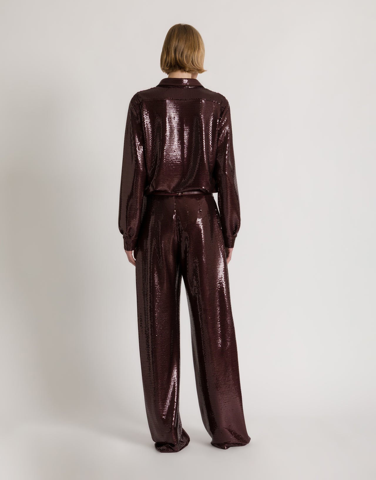Glossy sequin shirt ブラウン Alberta Ferretti Boutique Online 3